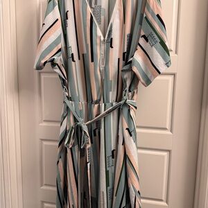 BloomChic Multicolor Striped Midi Dress